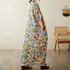 Oversized Dresses Summer Women Printing Loose Cotton Linen Long Dresses Large Hem Summer Women Long Dresses