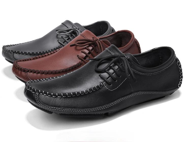 Fashion Genuine Leather Men Casual Shoes Fashion Loafers 2024 Newly High Quality Handmade Boat Shape Driving Shoes Man Zapatos De Hombre