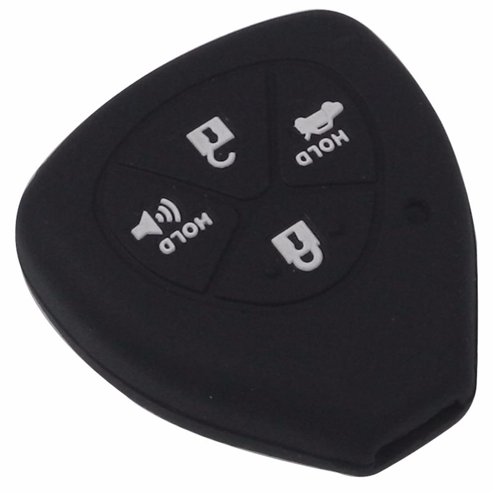 Jingyuqin Remote 4 Btn Silicone Key Cover Case For Toyota Corolla Hilux Vitz Rav4 Aqua Camry Highlander Land Cruiser Pardo Prius