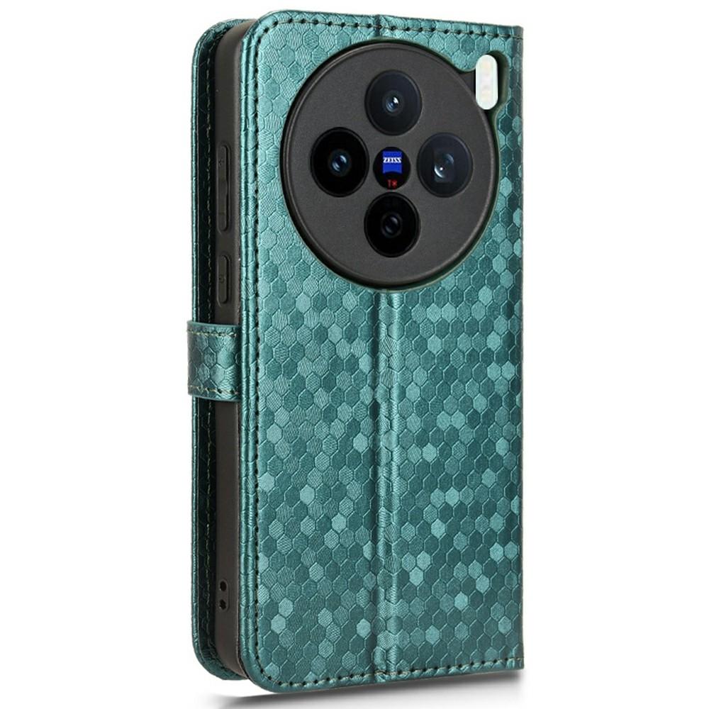 For vivo X200s 5G Wallet Case Dot Pattern Imprint PU Leather Phone Cover