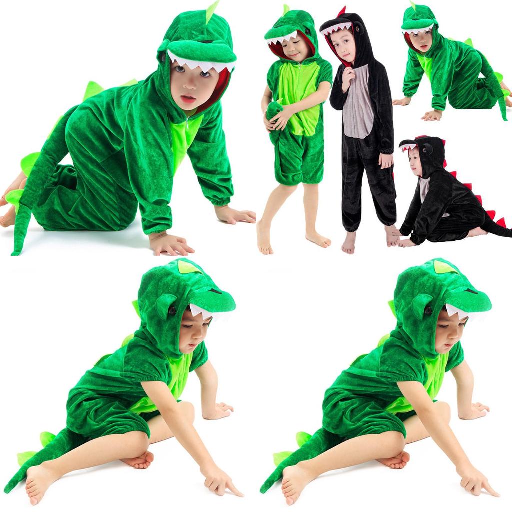 Vibrant Unisex Halloween Dinosaur Costume Crocodile Jumpsuit For Kids Cosplay Events