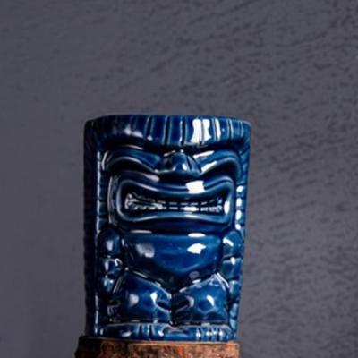 60ml Kreatives Cocktailglas Tiki Becher Whiskey Likör Becher 2er Set Bule Keramik Hawaiianisches Weinglas Party Personalisierte Dekorationen