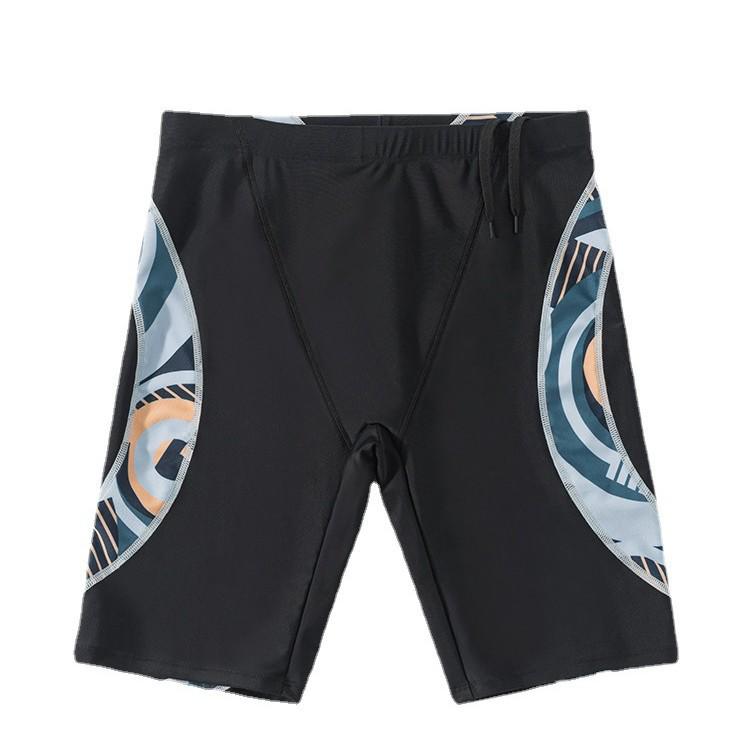 Men's Anti-Embarrassment Flat-Leg Swim Trunks - Plus Size, Five-Point, Professional Swimwear