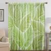 2PC Home Decoration Curtains With Blue-Green Leaves And Rod Pocket Curtains, Kitchen, Coffee Shop,Living Room, Balcony, Garden