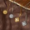 European Retro Zircon Stainless Steel Necklace: High-End Cross-Border Clavicle Chain