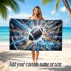 American Football Theme Beach Towel Personalized Custom Name & Text Soft Quick Dry Beach Towel for Swimming Travel