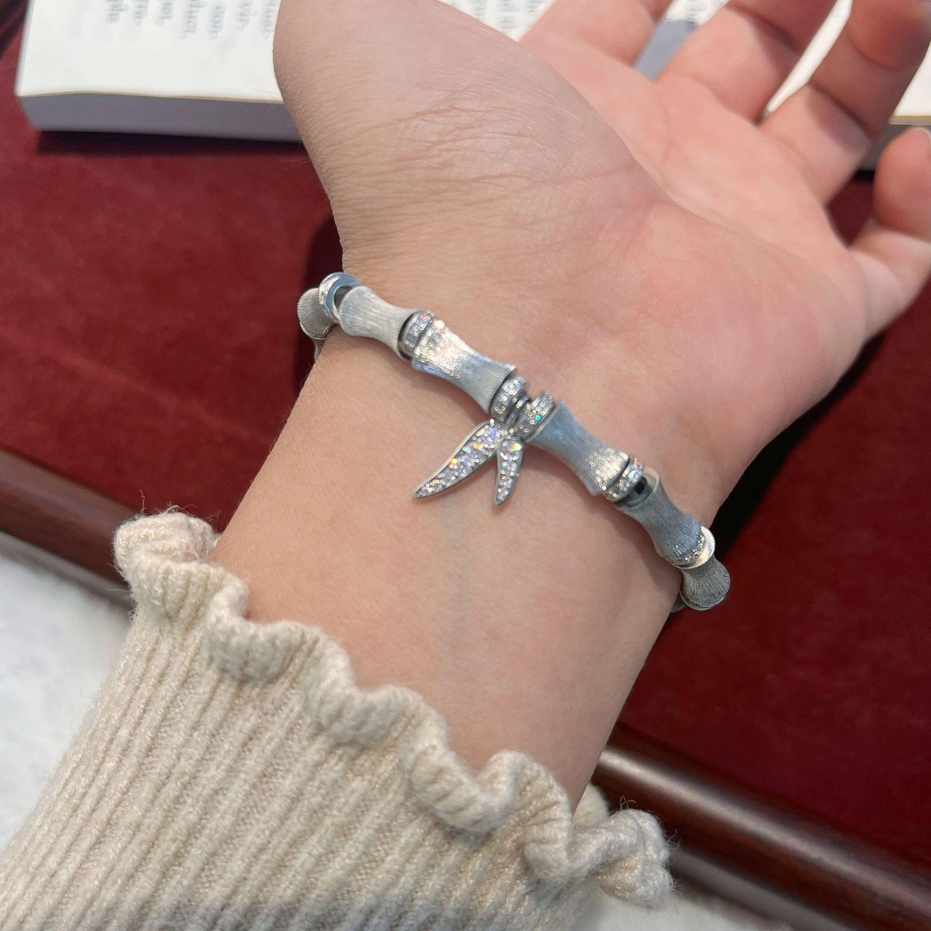 

New Chinese Metalworking Silk Joint High Bamboo Joint Bracelet Bracelet Elastic Rope Light Luxury Premium Jewelry 2026 Resizable