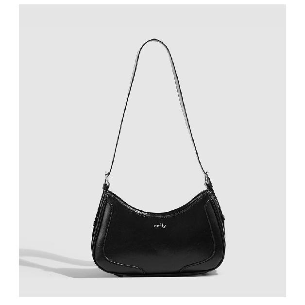 Korean-style 2025 new underarm bag, niche high-end oil wax leather, fashionable and versatile, single shoulder crossbody bag, simple for commuting