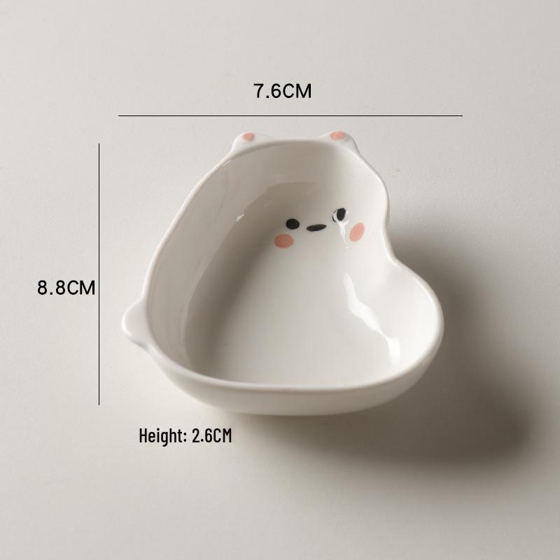 Kreative Cartoon Geprägte Keramik Saucenschale - Mini Niedliche Hot Pot Dipping- & Snackschale