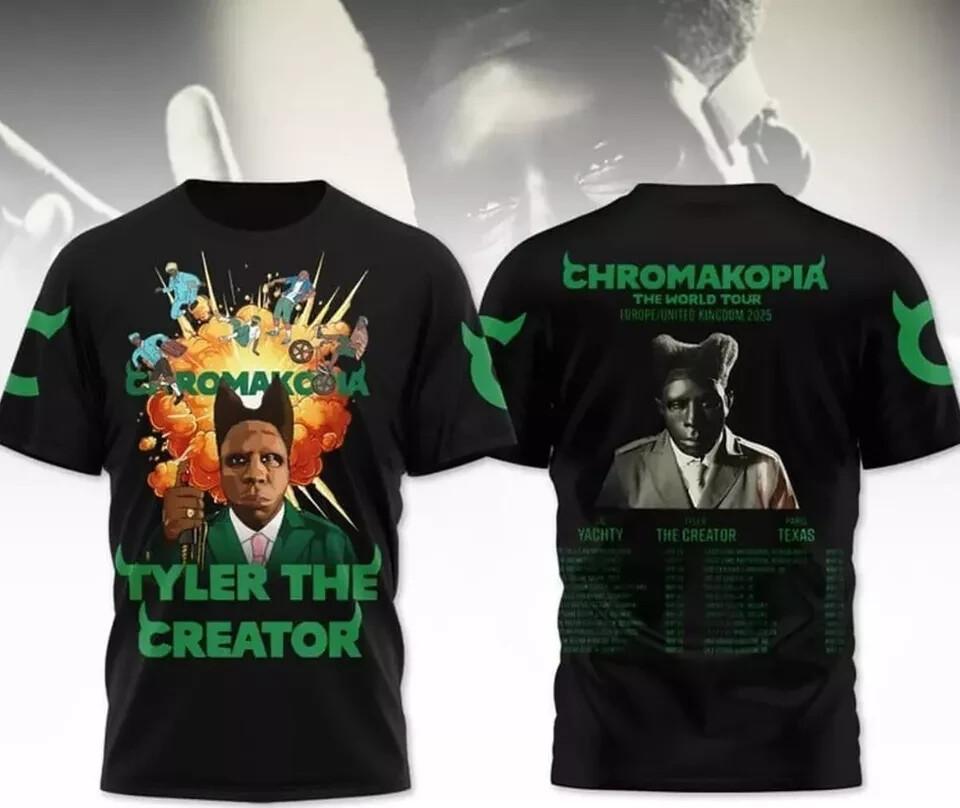 Tyler The Creator 2026 Upcoming The World Tour Chromakopia T-Shirt 3D XXXL