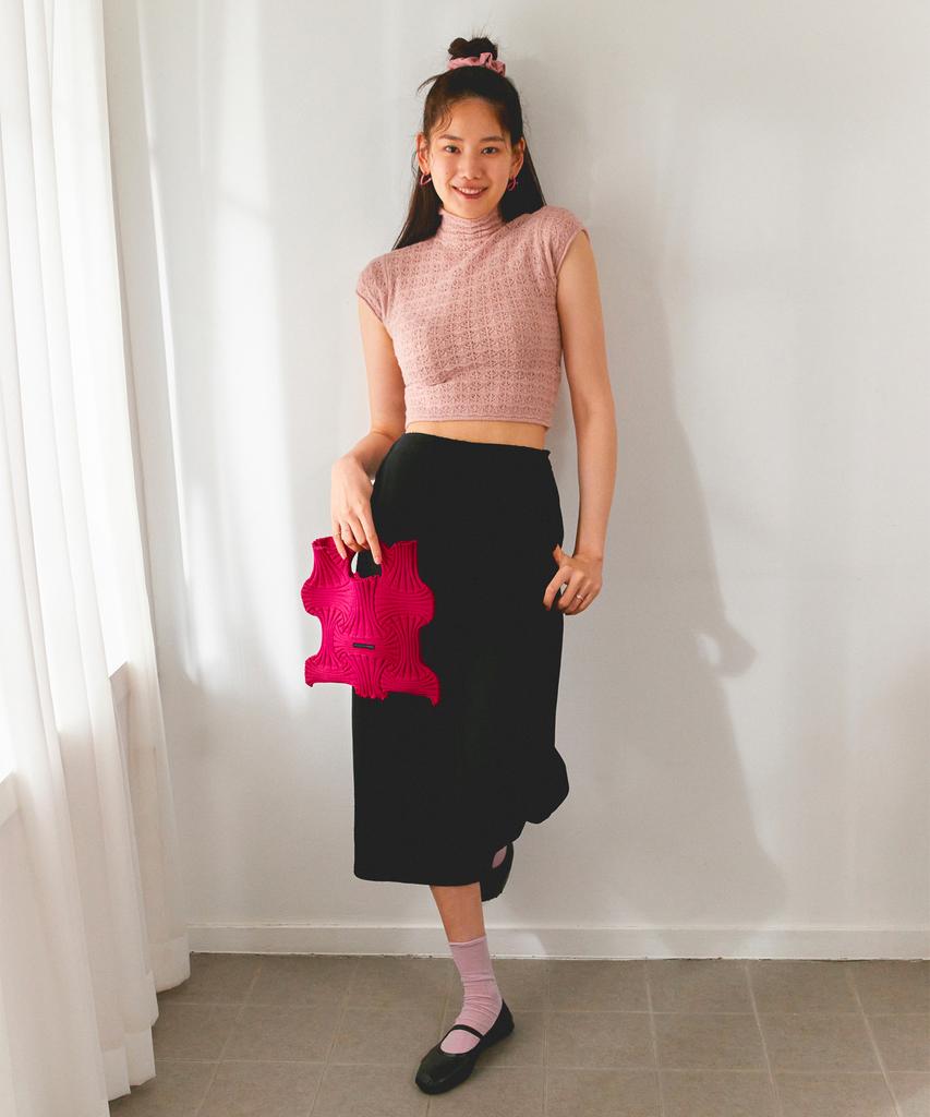 Pleatsmama Bow Bag Deep Pink