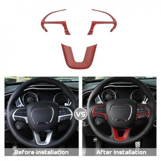 Car Steering Wheel Moulding Trim Strip for Dodge Challenger/Charger/Durango 15+