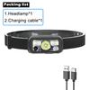 Mini Rechargeable Powerful Sensor Headlamp USB Head Flashlight Torch Headlights LED Head Light Camping Search Light