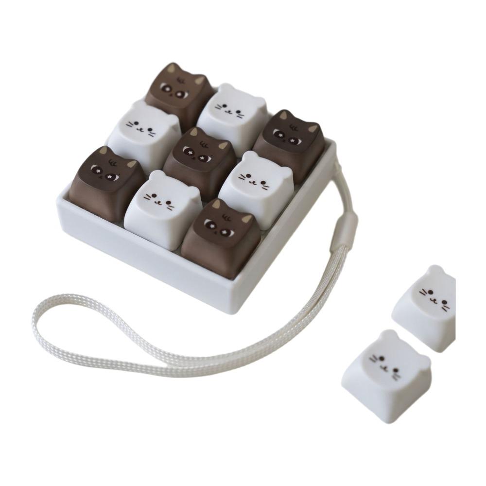 Cartoon Keycaps Keycap Keychain Cat Pattern Pinch Toy Creatve Decompression Toy Students