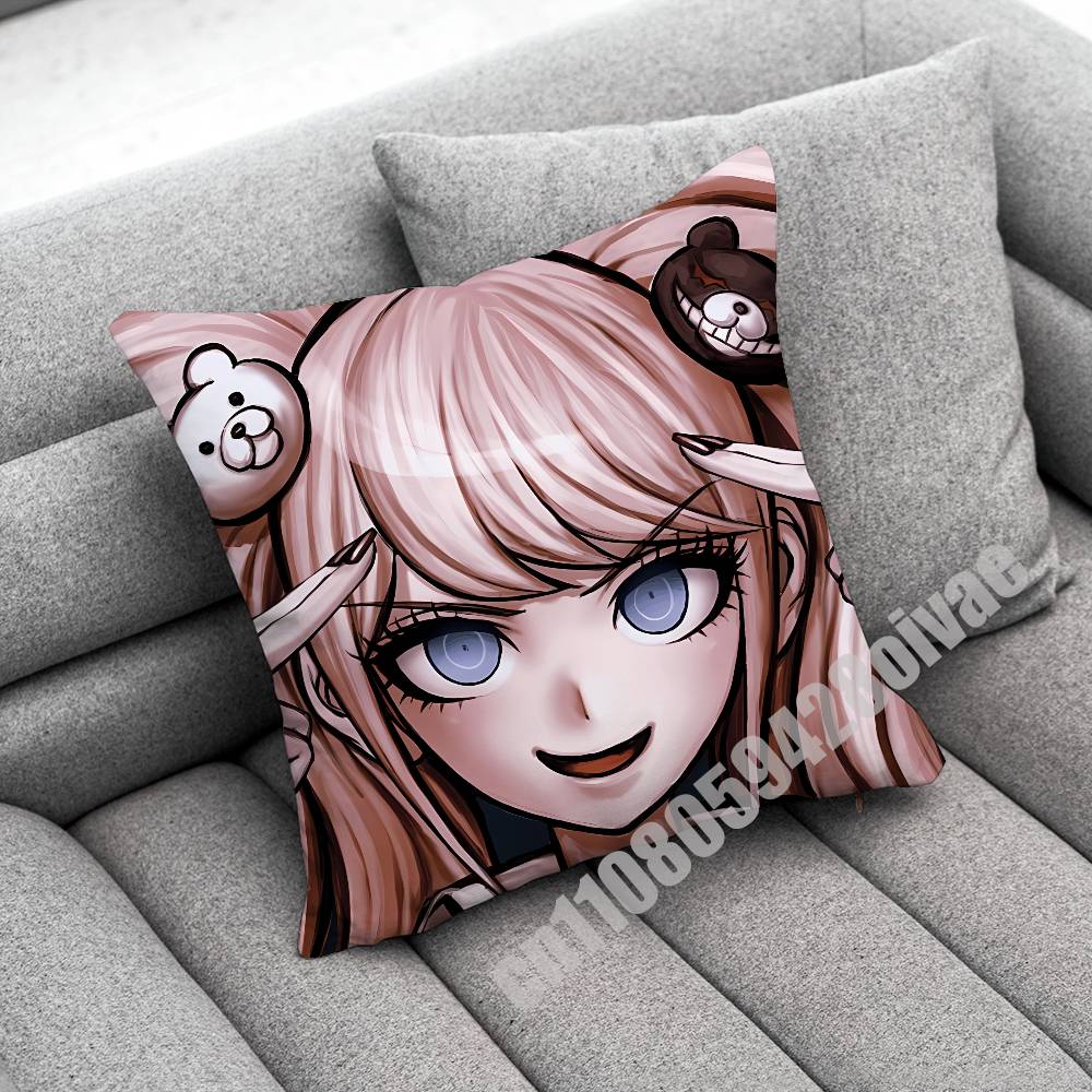 D-Danganronpa Chiaki Nanami Junko Enoshima Throw Pillow Case For Decoration 35X35Cm 45Cm Square Home Pillowcase Case