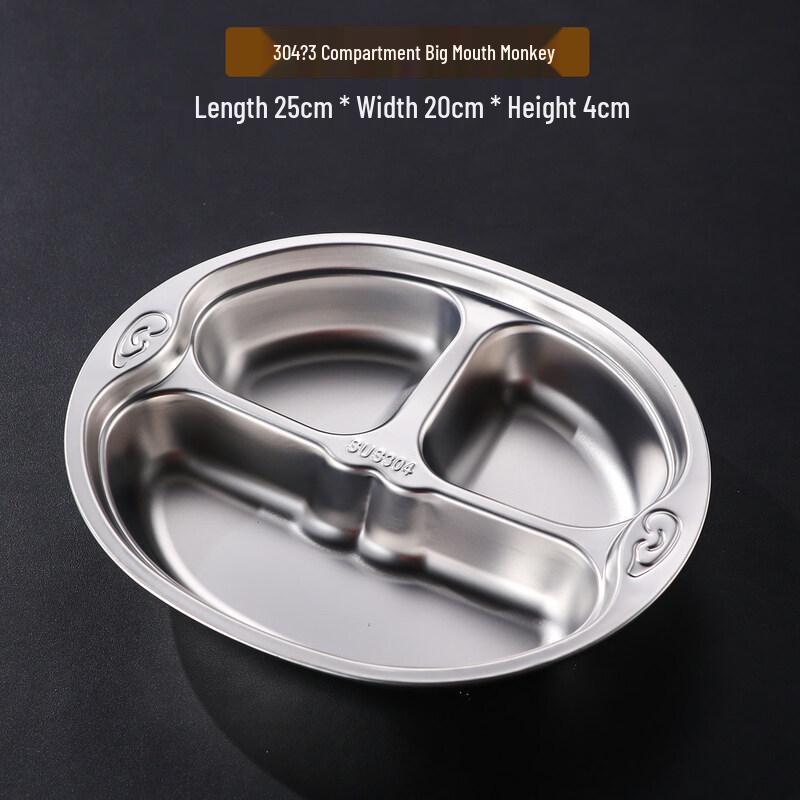 304 Stainless Steel Divided Meal Tray