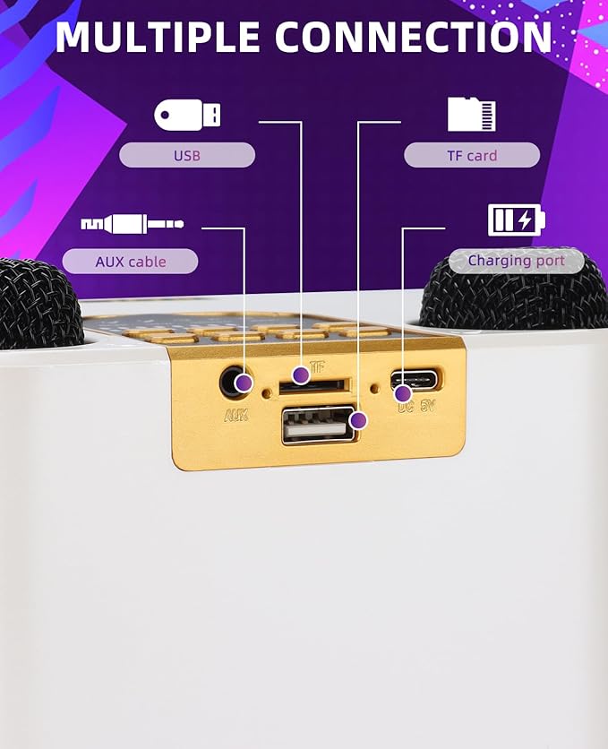 20W Powerful Shock Bass Bluetooth Speaker with 2 Mic Portable 360 Surround Sound Wireless Subwoofer Boombox Home Outdoor Karaoke