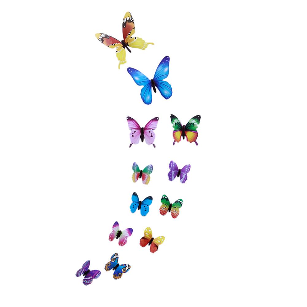 12pcs Transparent Butterfly Wall Stickers 3d Butterfly Decorative Stickers Self-Adhesive Waterproof Wall Decoration Stickers