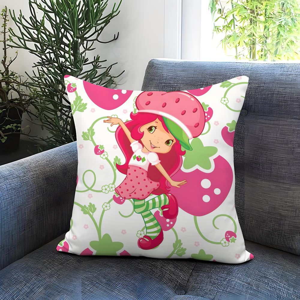 Hot S-SStrawberry Shortcake Cushion Cover Comfortable Reversible Pillow Cover Ideal for Car Sofa Bedroom & Beyond