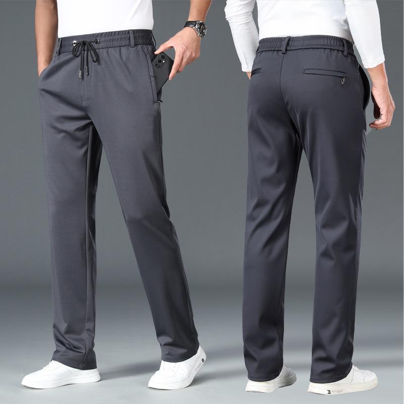 

Мужские эластичные толстые повседневные спортивные штаны - Осень/Зима, свободного прямого кроя с эластичной талией, высокой посадкой и идеально подходящие для комфорта в среднем возрасте. 5XL