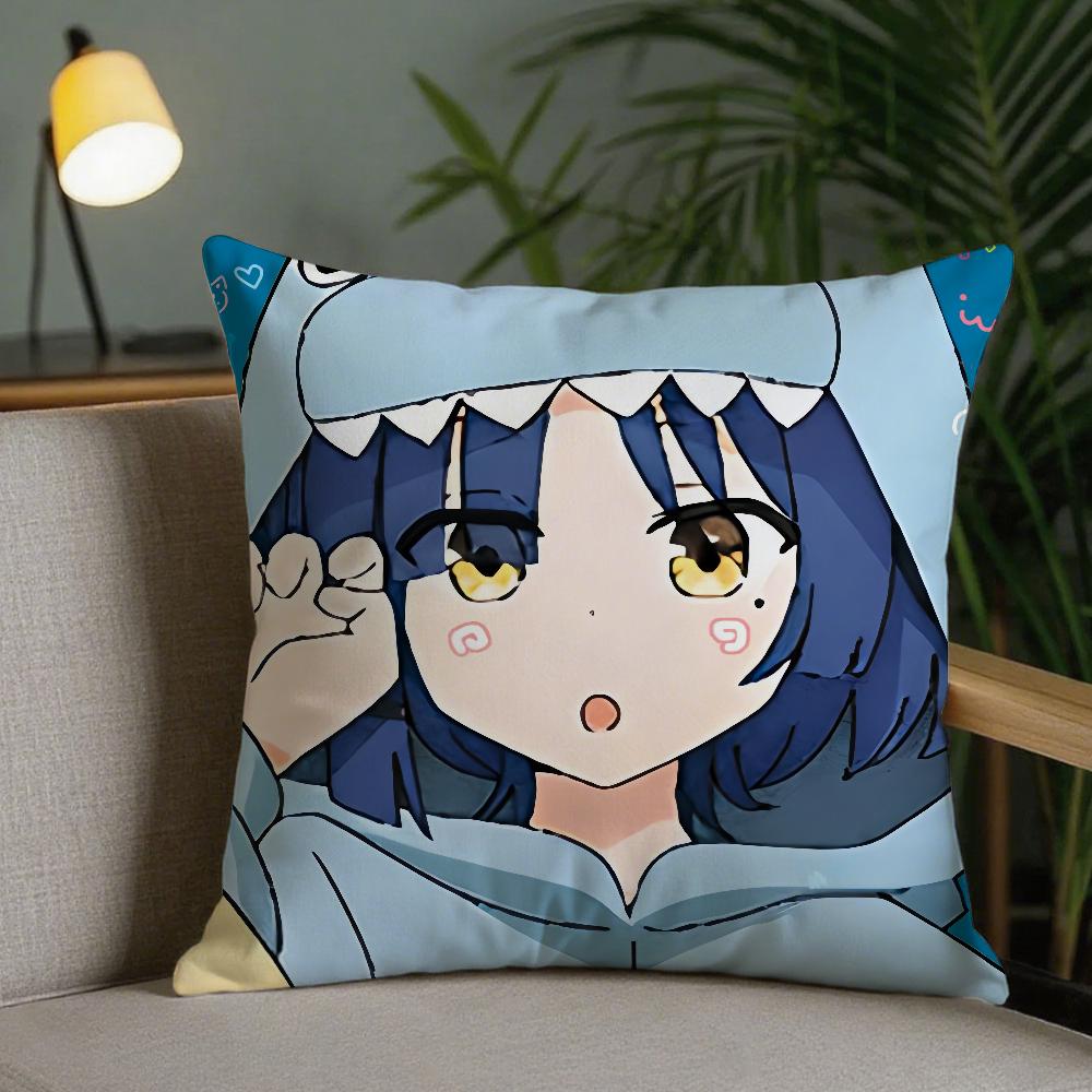 Anime BBocchi Cute RRock Pillow Case Square DoubleSided Printing Sofa Cushion Cover Pillowcase Bedroom Bedside