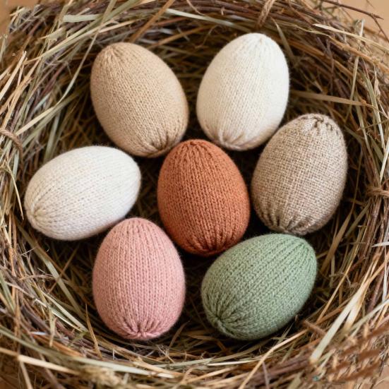 Dekorative påskeegg Håndvevde Pastell Strikkede Påskeegg 2,36 Tommer Gjenbrukbare Vårdekorasjoner for DIY Kurver Pynt Borddekorasjon
