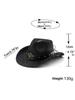 Sombrero Vaquero Occidental Retro con Hebilla de Cabeza de Toro y Remaches Ala Ancha Gorra de Fiesta para Adultos