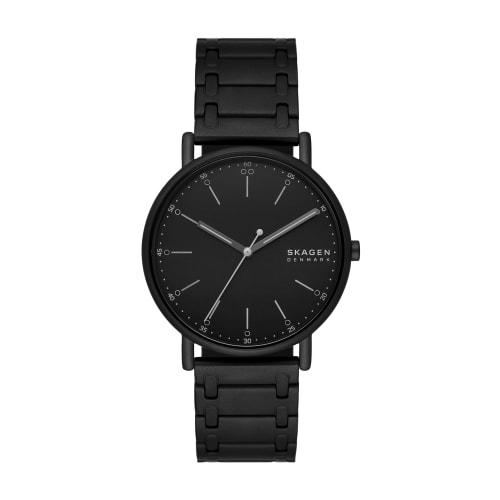 Skagen Men's SIGNATUR Three-Hand Black Stainless Steel Watch, SKW6914