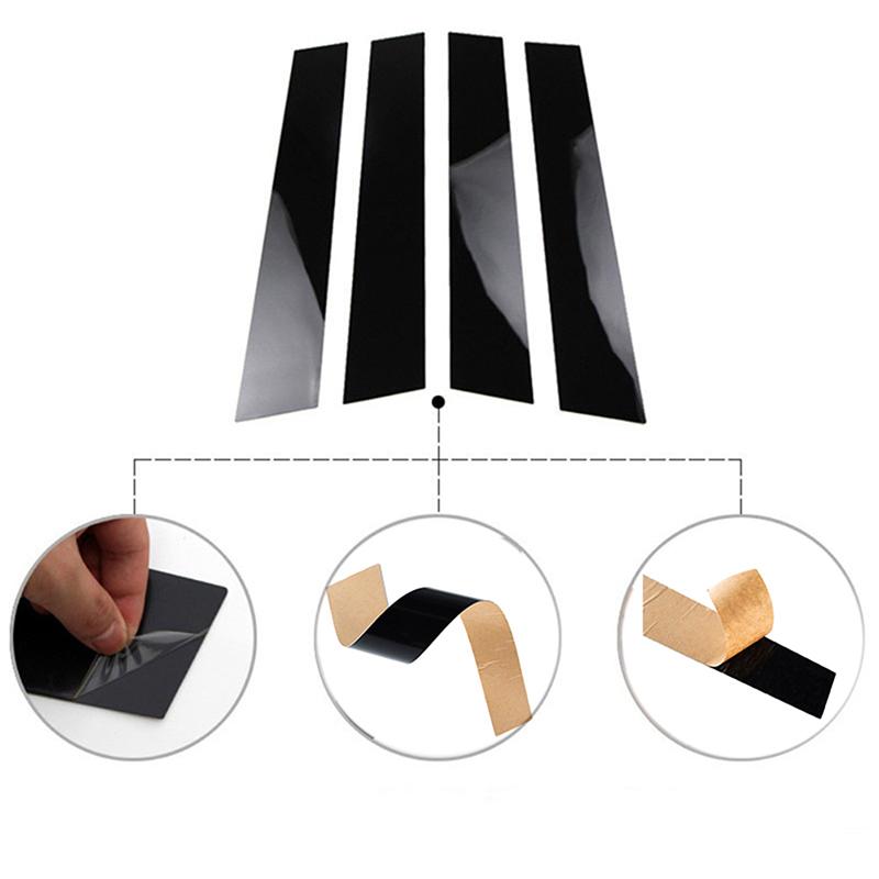 4Pcs Car Central Middle Column PC Window Trims Decoration B C Pillar Strip Car Good For VW Golf MK7 2013-2020