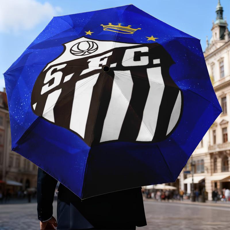 1PC Fc Crest Design Printed Umbrella Folding umbrella, automatic umbrella 8-Frame for Travel, camping Fan gifts Christmas Gifts