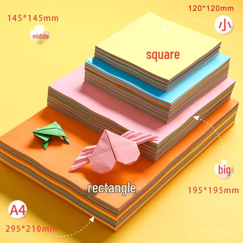 

Набор цветной бумаги для оригами «Каба-медведь» для детей и студентов: Квадратные листы формата А4 для рукоделия 100 Sheets Origami 14.5x14.5 (No Gift)