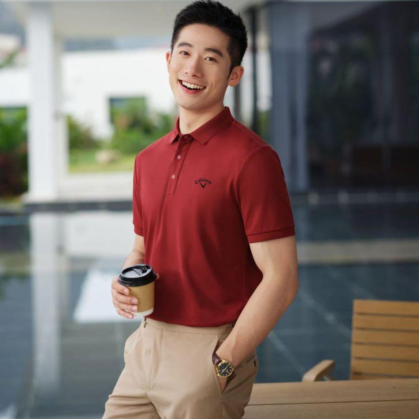 Callaway 2025 Summer Embroidery Golf Business Leisure Sports Ice Bead Cotton Ice Sensitive Fiber Polo Shirt