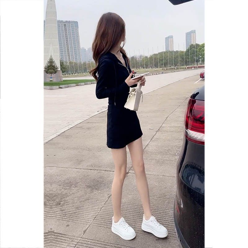 Autumn chic skirt autumn dress small Internet celebrity hottie hip skirt long sleeve dress new women