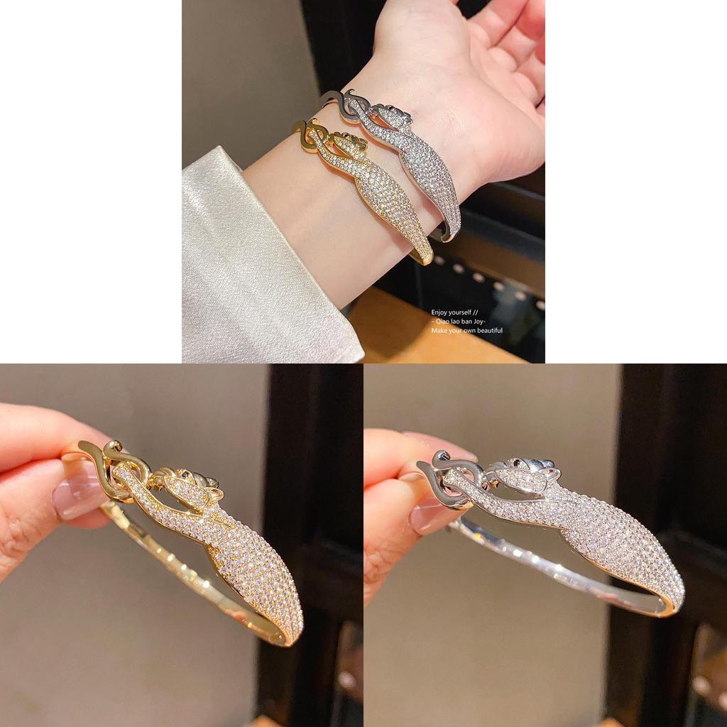 Hunter Cheetah 18k Gold Plated Zircon Bracelet With Vintage Luxury Style For Women