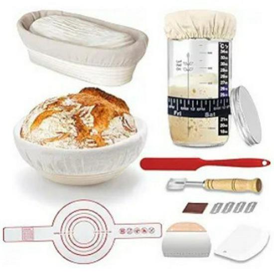 Natural Rattan Bread Proofing Baskets Set - Round & Oval Fermentation Tools