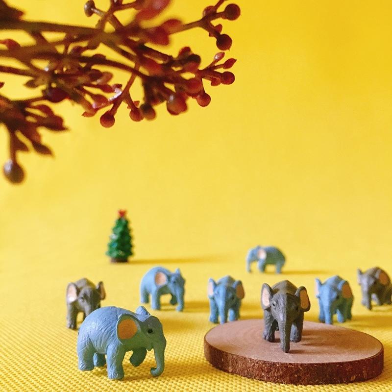 10 bucăți/set miniaturi animale elefanți drăguț grădină terariu figurină acasă desktop decor birou ornament