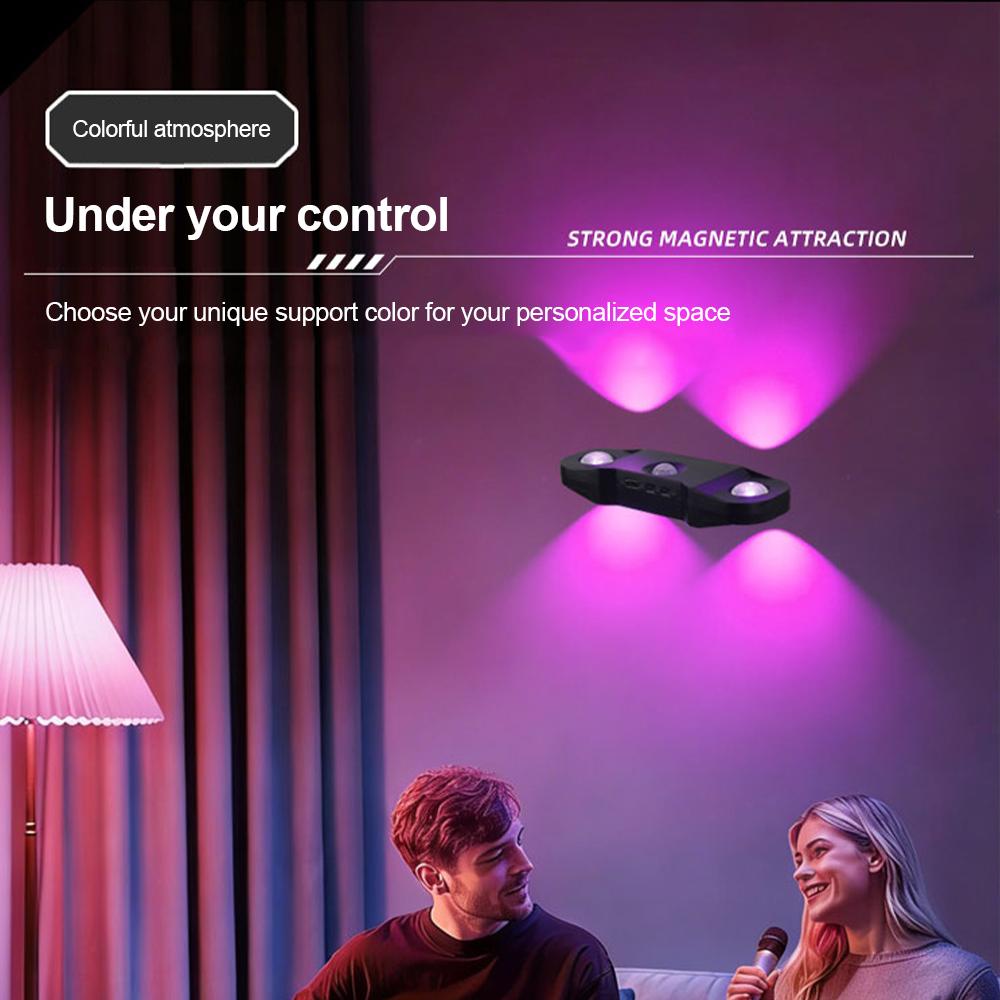 Smart RGB Night Light Magnetic Motion Sensor Rechargeable Wall Lamp for Bedroom Bathroom Closet Garden Home Decor