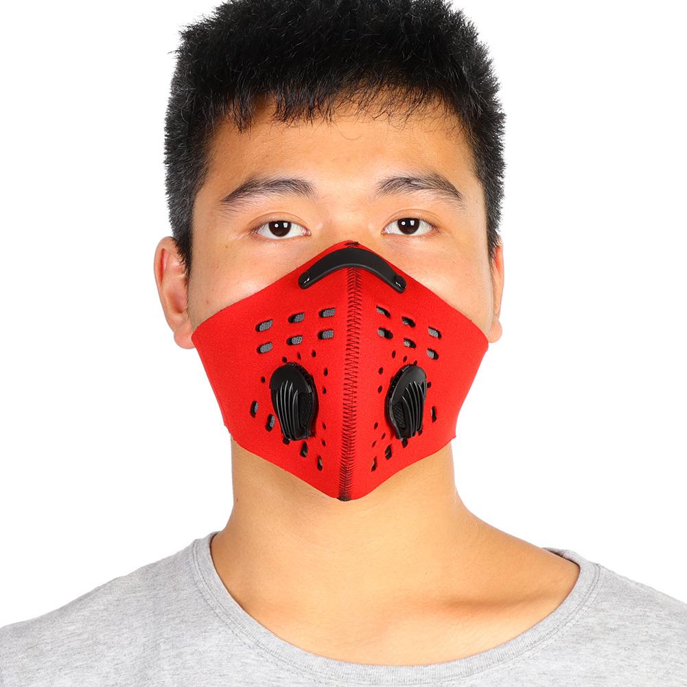  Warm Anti Dust Pollution Dustproof Filter Half Face Mask for Outdoor Cycling(Red)
