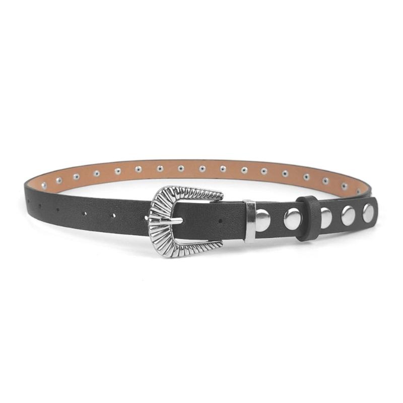 Wear-resistant Adult Waist Belts with Pin Buckle Harajuku Style PU Waistband 1