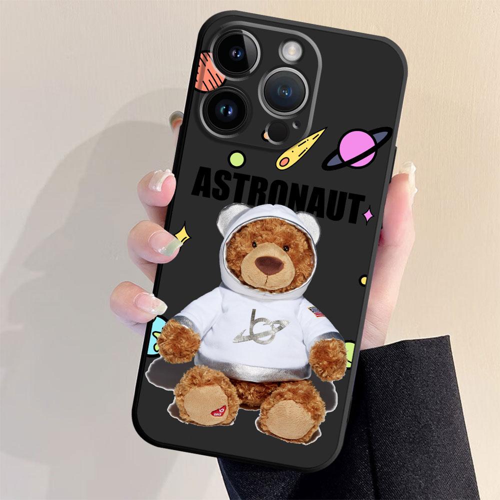 Cartoon Astronaut Bär Handyhülle für Redmi 6 7 8 9T 9C 10A K40 Pro K50 8A 7A 10C 9A 9 10 K50 Gaming 6 Silikon Schwarze Hülle Abdeckung