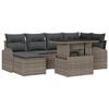 Ensemble de Canapé de Jardin de 7 Pièces avec Coussins Gris Poly Rattan, Canapé de Jardin 2 Places avec Rangement &amp; Coussins 3357412
