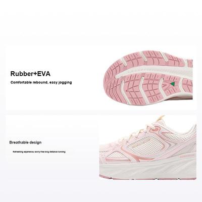 Edgeride Round Toe Comfortable Fabric Breathable Supportive Rebound Low Top Running Shoes Women Sneaker White Pink 150499-OFPK