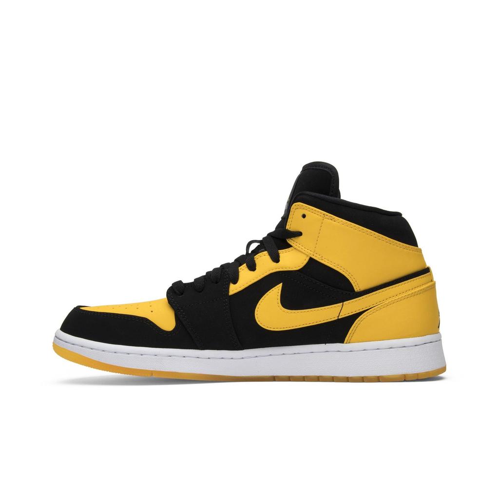 Air Jordan 1 Retro Mid 'New Love' 2017 (Unisex) Scarpe da Basket Vintage Nere / Varsity Maize-Bianche 554724 035