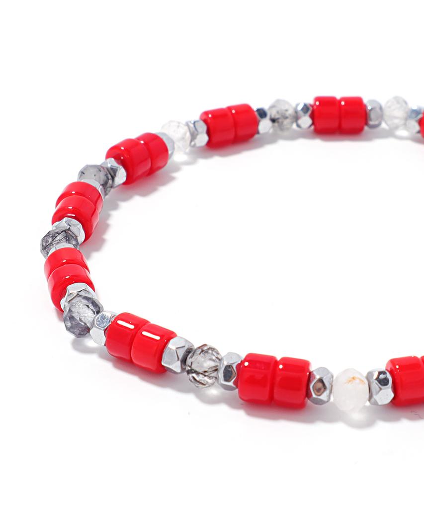 Polalita Color Point Hematite Bead Bracelet (Plt-Br-143_Skb)