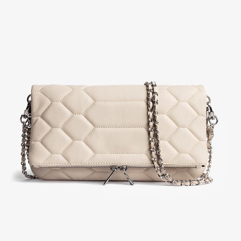 Мини сумка через плечо Pu Designer с карманом на молнии для повседневных прогулок White