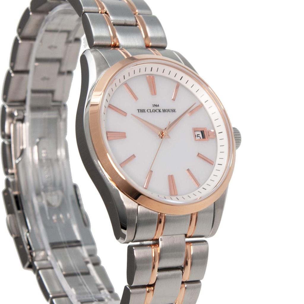 THE CLOCK HOUSE Men's Solar Watch, Business/Formal, MBF1006-WH2A