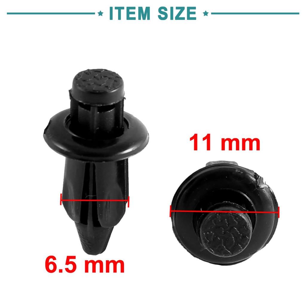 ACROPIX Plastic Push-in Rivet Fasteners with 6.5mm Holes - Pack of 50