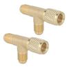 2 Pezzi Adattatore a T con Attacco Rapido e Valvola Ottone 1/4in SAE Adattatore a T per Refrigerante Struttura Robusta per R22 R12 R134