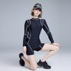 One-piece Boxer Swimsuit Women's Swimming Pool High-end Long-sleeved Sunscreen Sports Hot Large Size