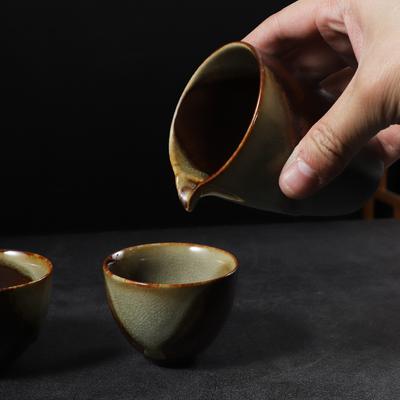 200ml Fairy Cup Household Retro Ceramic Tea Distributor Large Tea Sea Kung Fu Tea Set Accessories Handmade Stoneware Tea Set